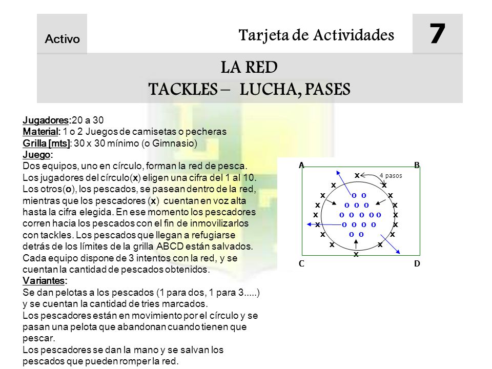 7 LA RED TACKLES – LUCHA, PASES Tarjeta de Actividades Activo