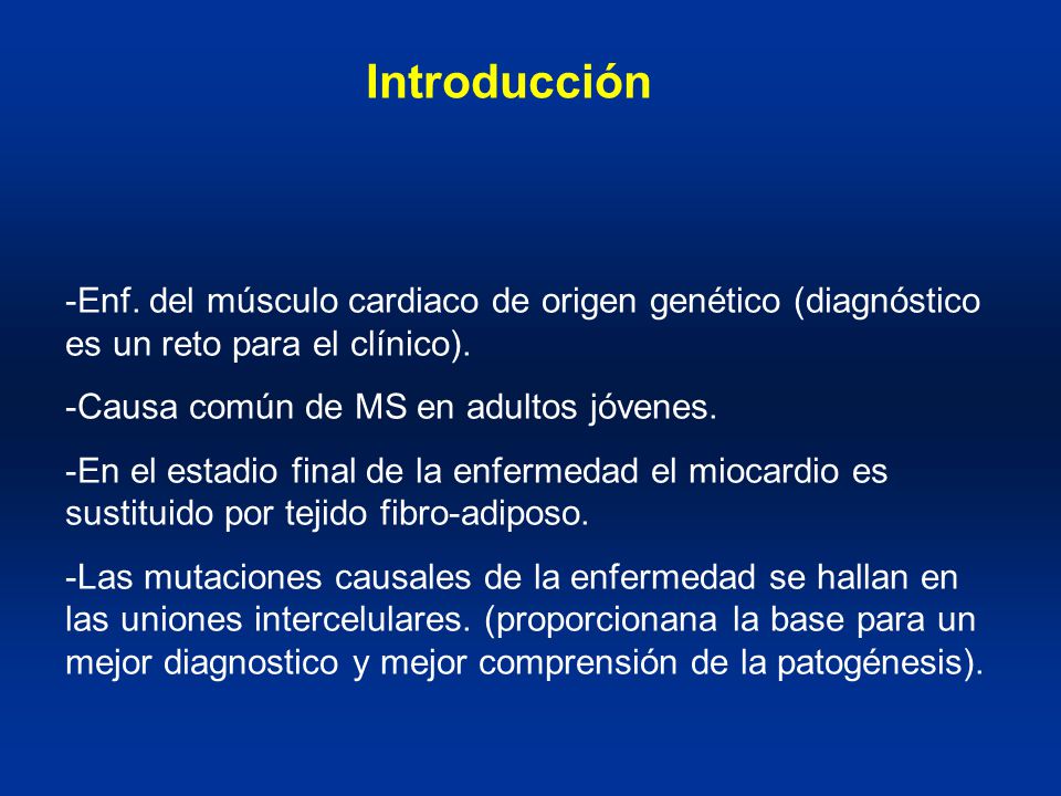 Introducción -Enf. del músculo cardiaco de origen genético (diagnóstico es un reto para el clínico).