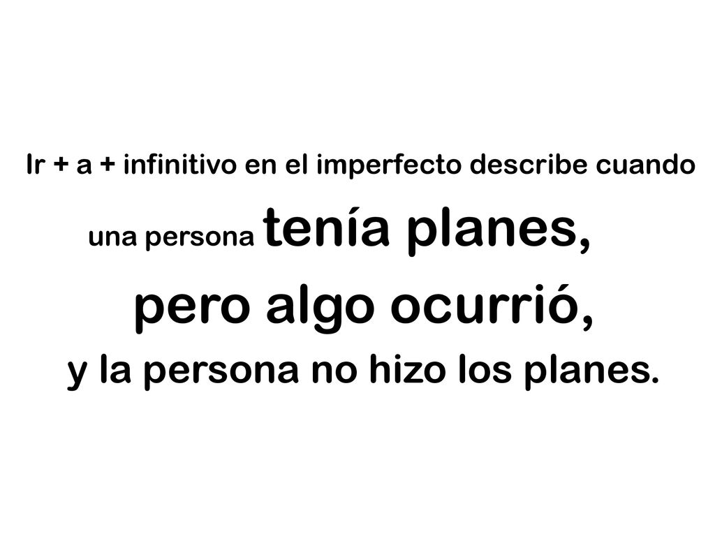 Ir + a + infinitivo en el imperfecto describe cuando
