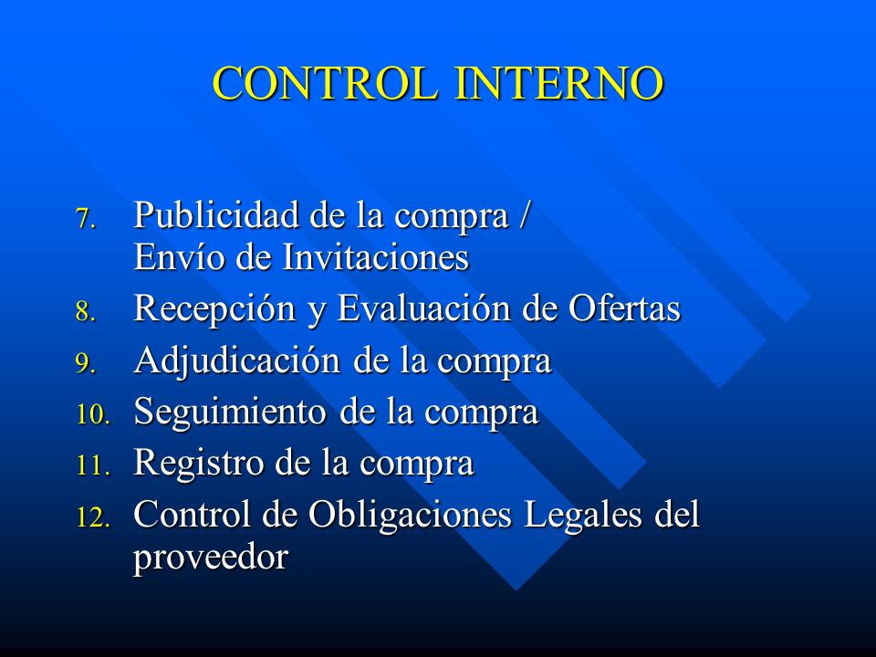 CONTROL INTERNO Publicidad de la compra / Envío de Invitaciones
