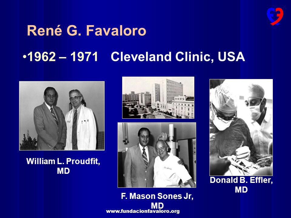 René G. Favaloro 1962 – 1971 Cleveland Clinic, USA