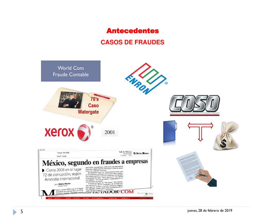 Antecedentes CASOS DE FRAUDES World Com Fraude Contable 70’s Caso