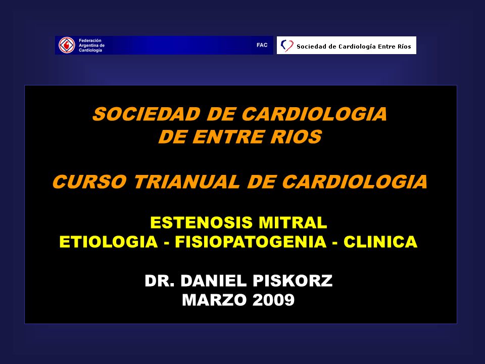 SOCIEDAD DE CARDIOLOGIA DE ENTRE RIOS CURSO TRIANUAL DE CARDIOLOGIA