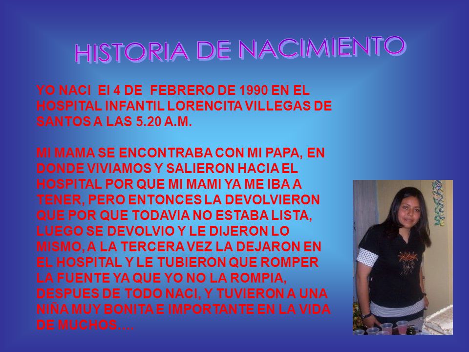 HISTORIA DE NACIMIENTO