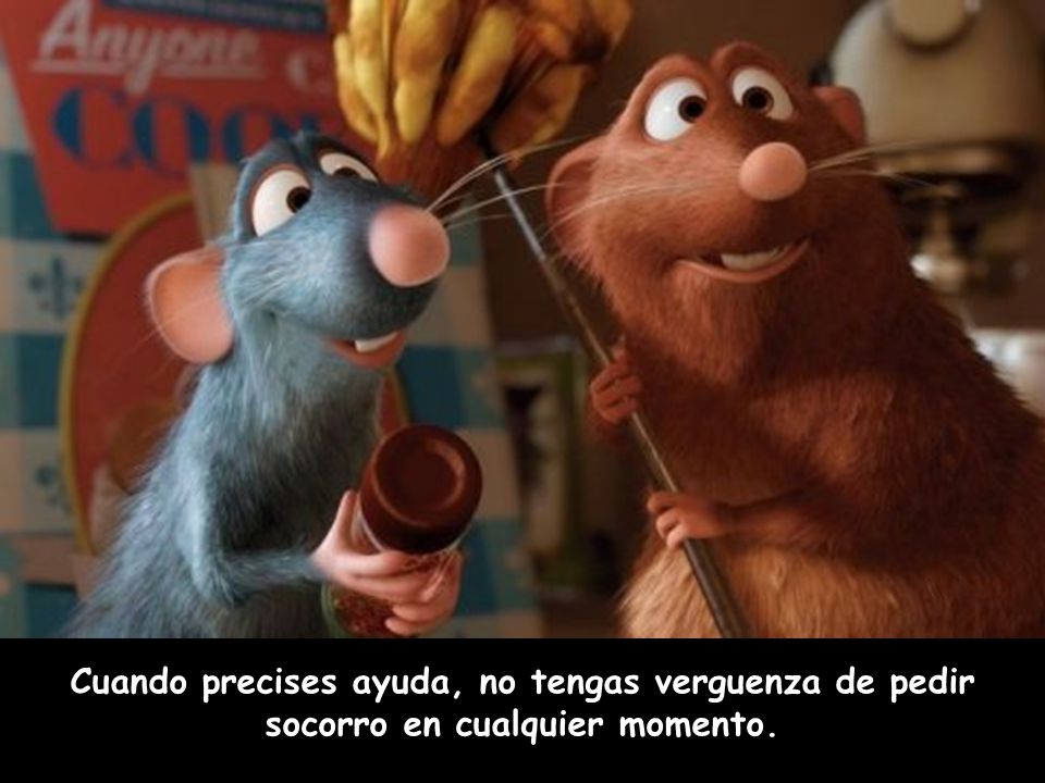 Cuando precises ayuda, no tengas verguenza de pedir socorro en cualquier momento.