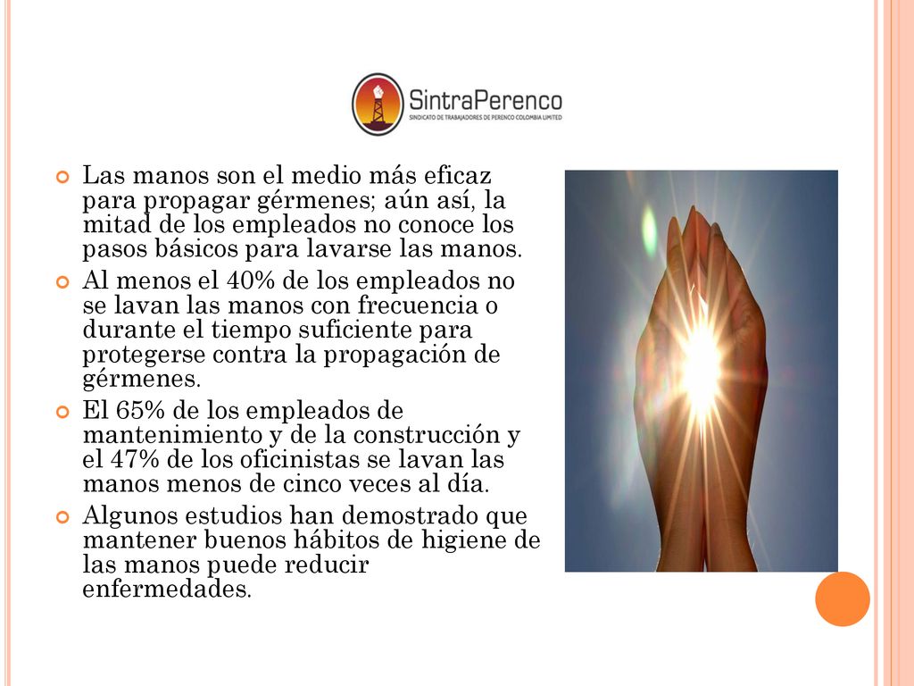 Las manos son el medio más eficaz para propagar gérmenes; aún así, la mitad de los empleados no conoce los pasos básicos para lavarse las manos.