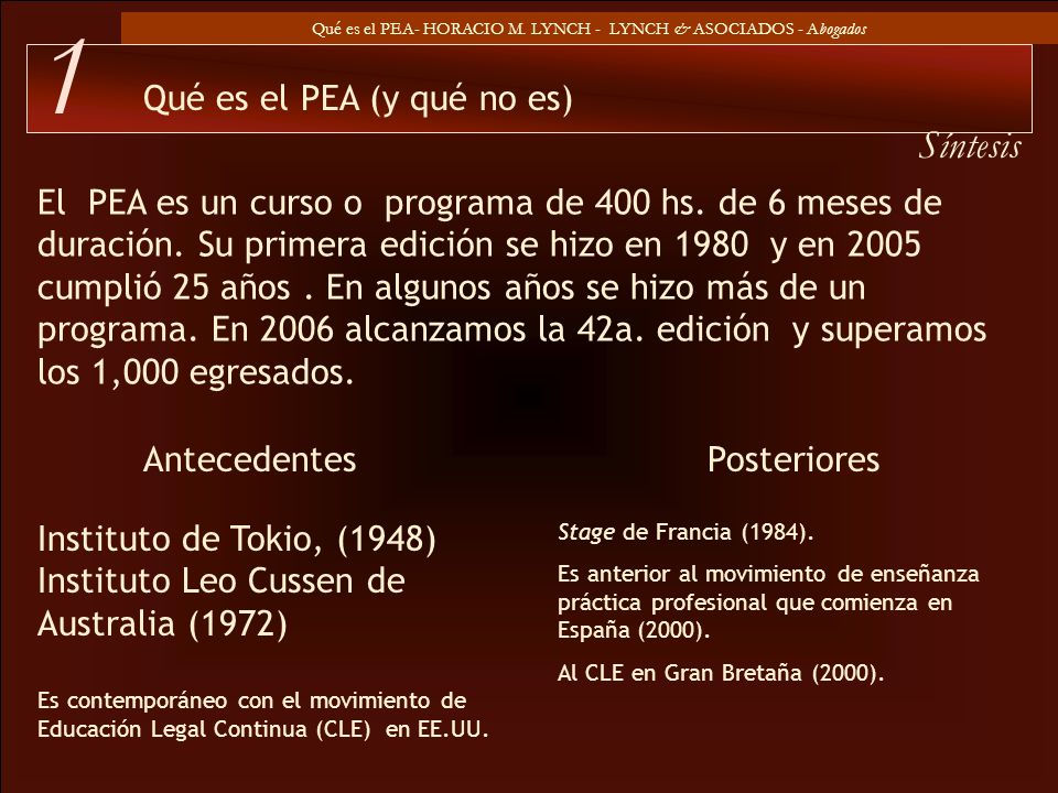 1 Síntesis Qué es el PEA (y qué no es)