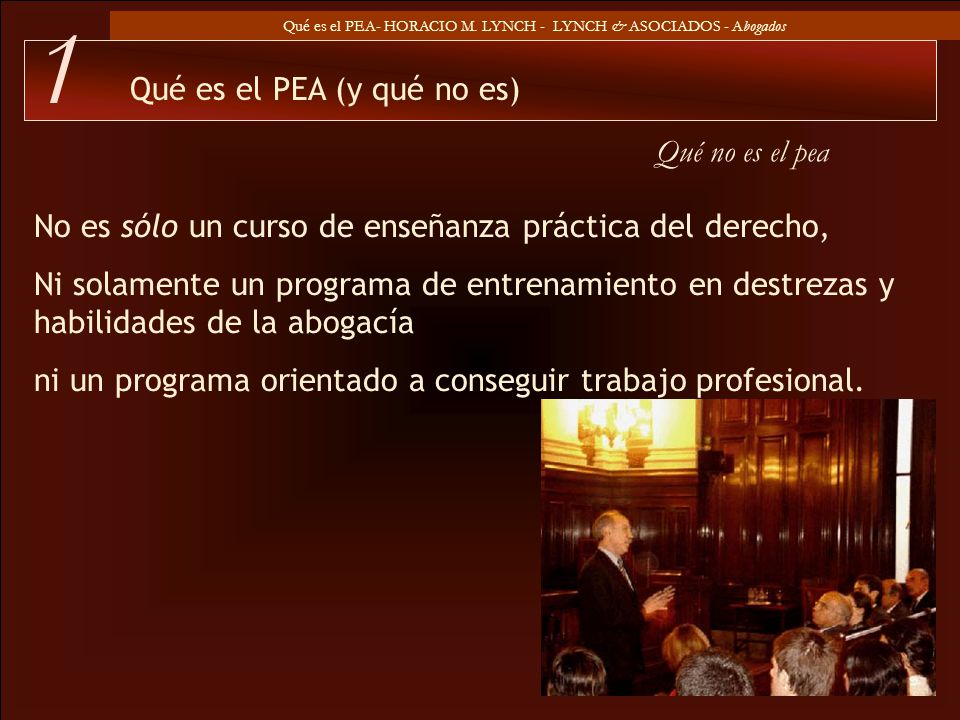 1 Qué es el PEA (y qué no es) Qué no es el pea