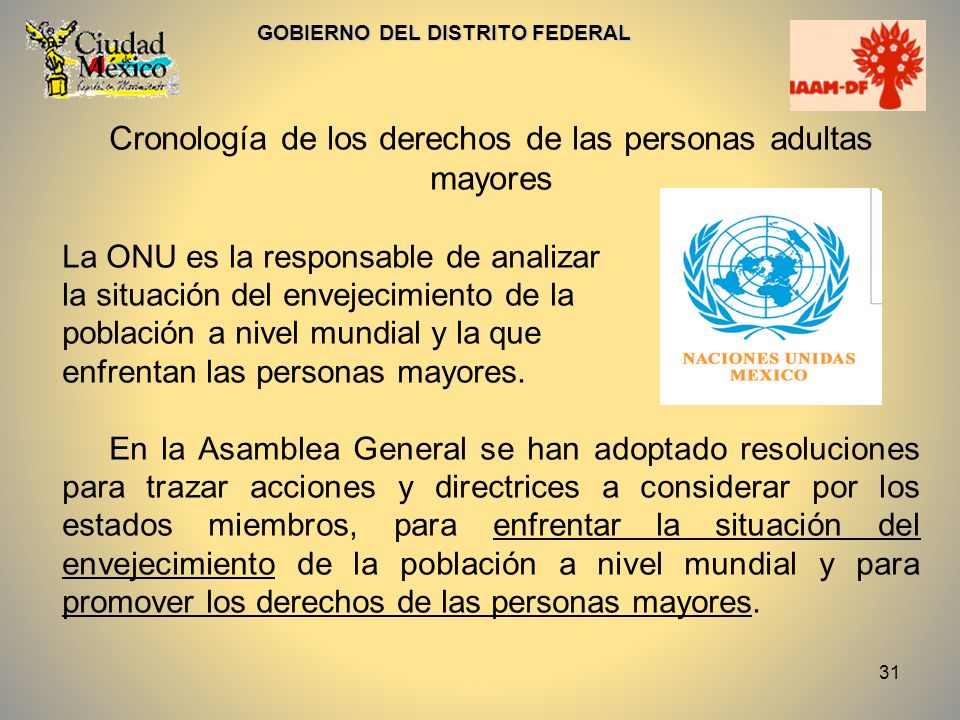 Cronología de los derechos de las personas adultas mayores
