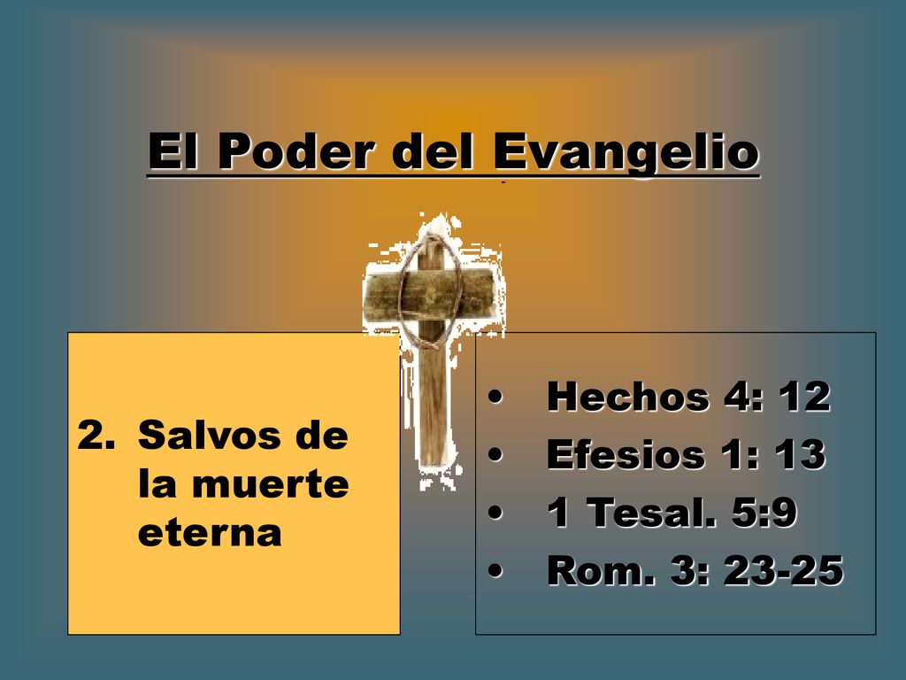 El Poder del Evangelio Hechos 4: 12 Salvos de la muerte eterna