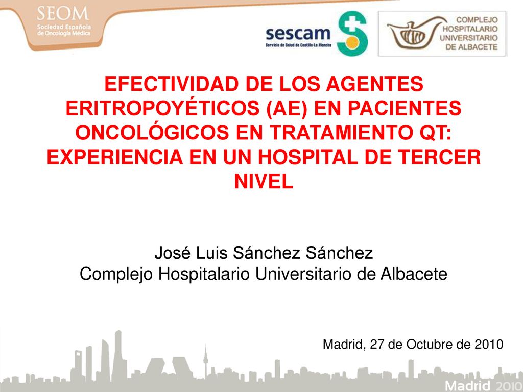 EFECTIVIDAD DE LOS AGENTES ERITROPOYÉTICOS (AE) EN PACIENTES ONCOLÓGICOS EN TRATAMIENTO QT: EXPERIENCIA EN UN HOSPITAL DE TERCER NIVEL
