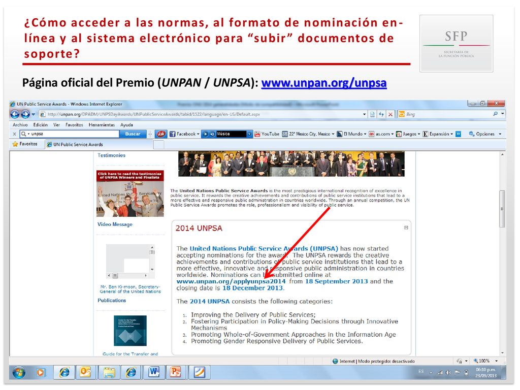 ¿Cómo acceder a las normas, al formato de nominación en-línea y al sistema electrónico para subir documentos de soporte