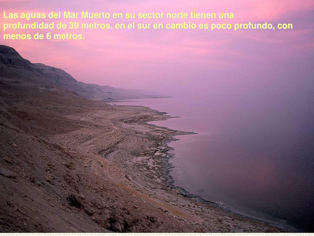 Las aguas del Mar Muerto en su sector norte tienen una