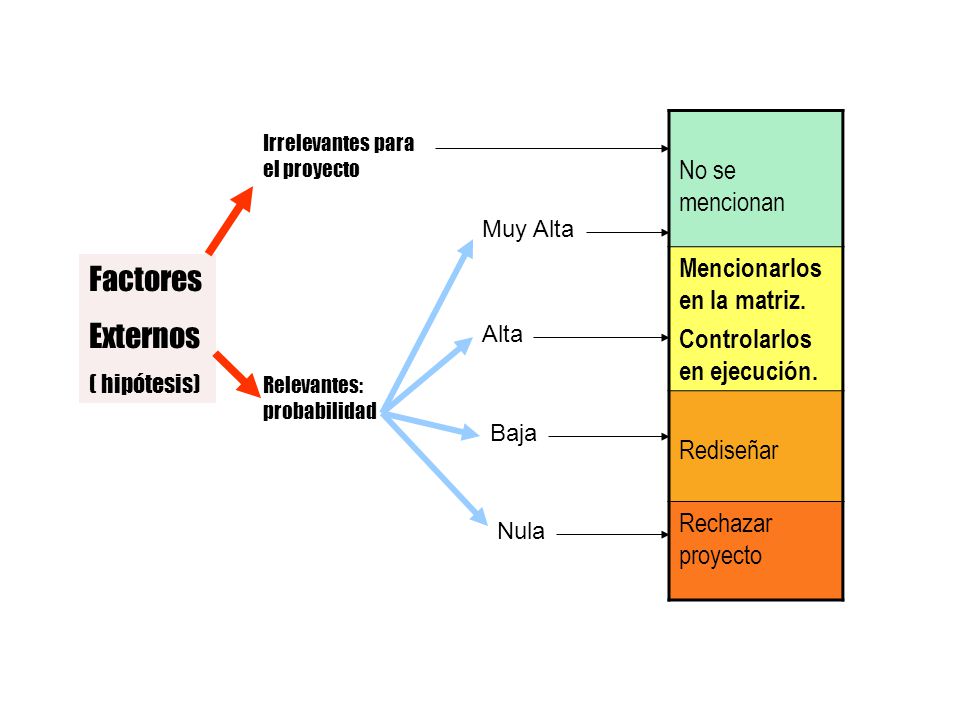 Factores Externos No se mencionan Mencionarlos en la matriz.