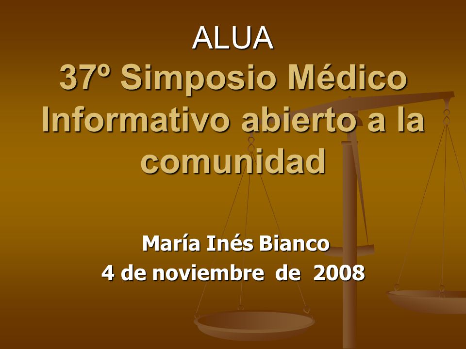 ALUA 37º Simposio Médico Informativo abierto a la comunidad