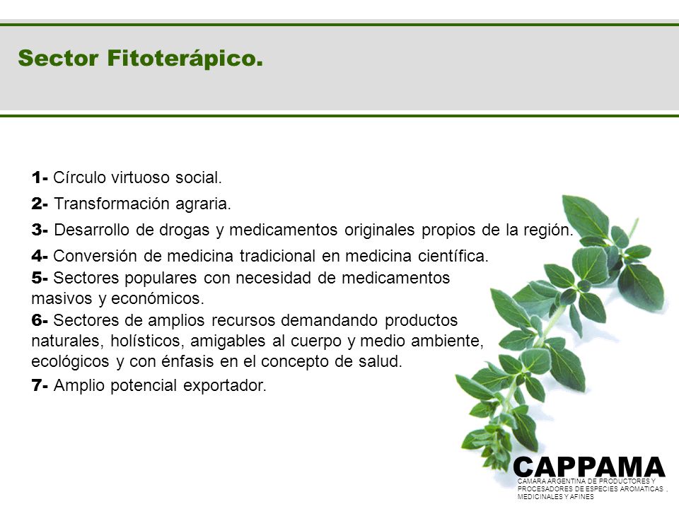 CAPPAMA Sector Fitoterápico. 1- Círculo virtuoso social.