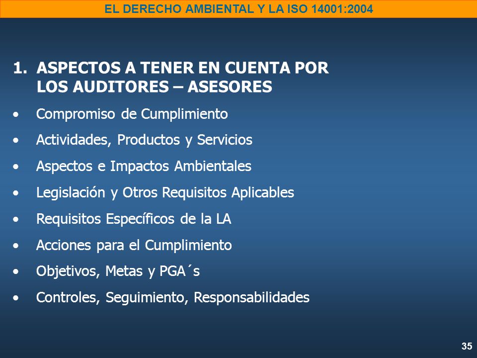 ASPECTOS A TENER EN CUENTA POR LOS AUDITORES – ASESORES