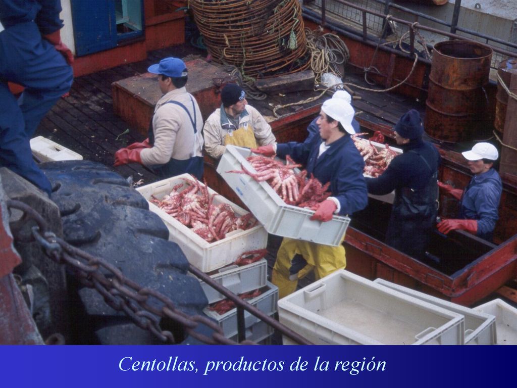 Centollas, productos de la región
