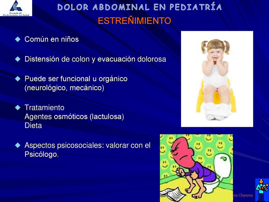 ESTREÑIMIENTO Común en niños Distensión de colon y evacuación dolorosa