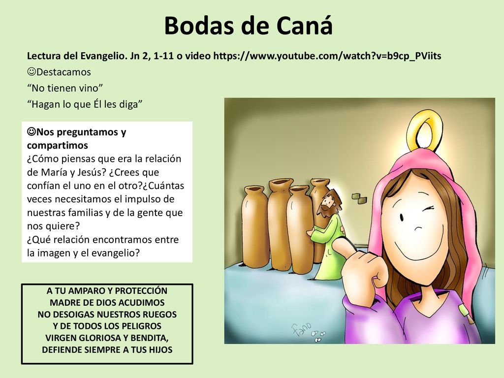 Bodas de Caná Lectura del Evangelio. Jn 2, 1-11 o video   v=b9cp_PViits.
