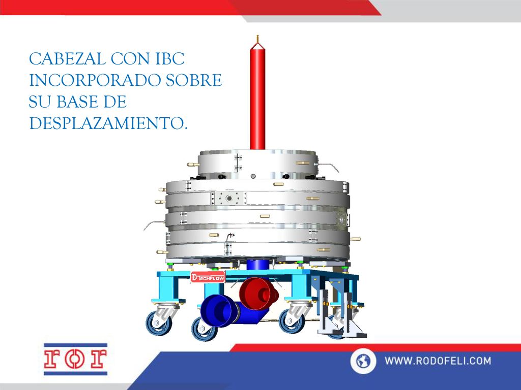 CABEZAL CON IBC INCORPORADO SOBRE SU BASE DE DESPLAZAMIENTO.
