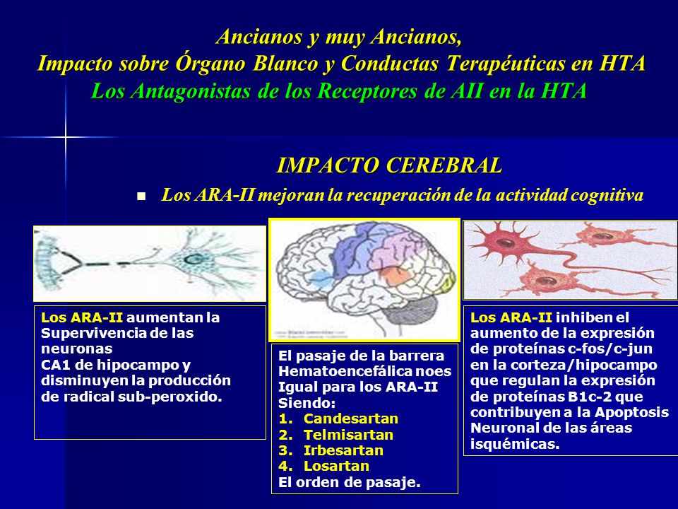 Los ARA-II mejoran la recuperación de la actividad cognitiva