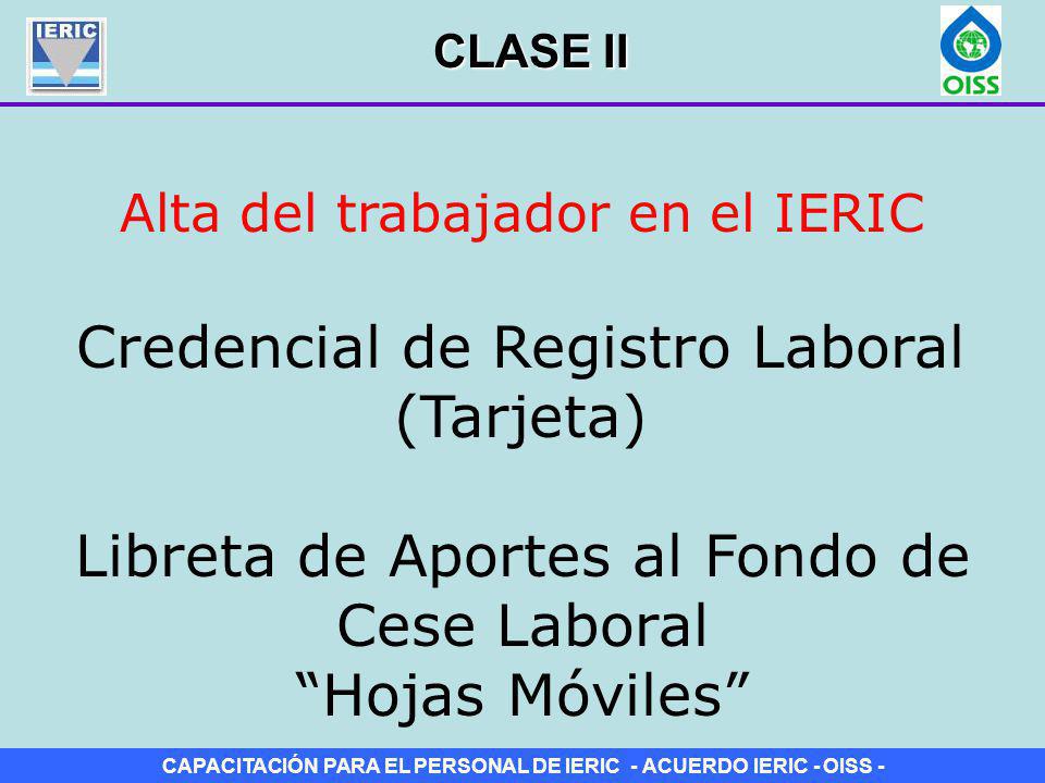 Credencial de Registro Laboral (Tarjeta)
