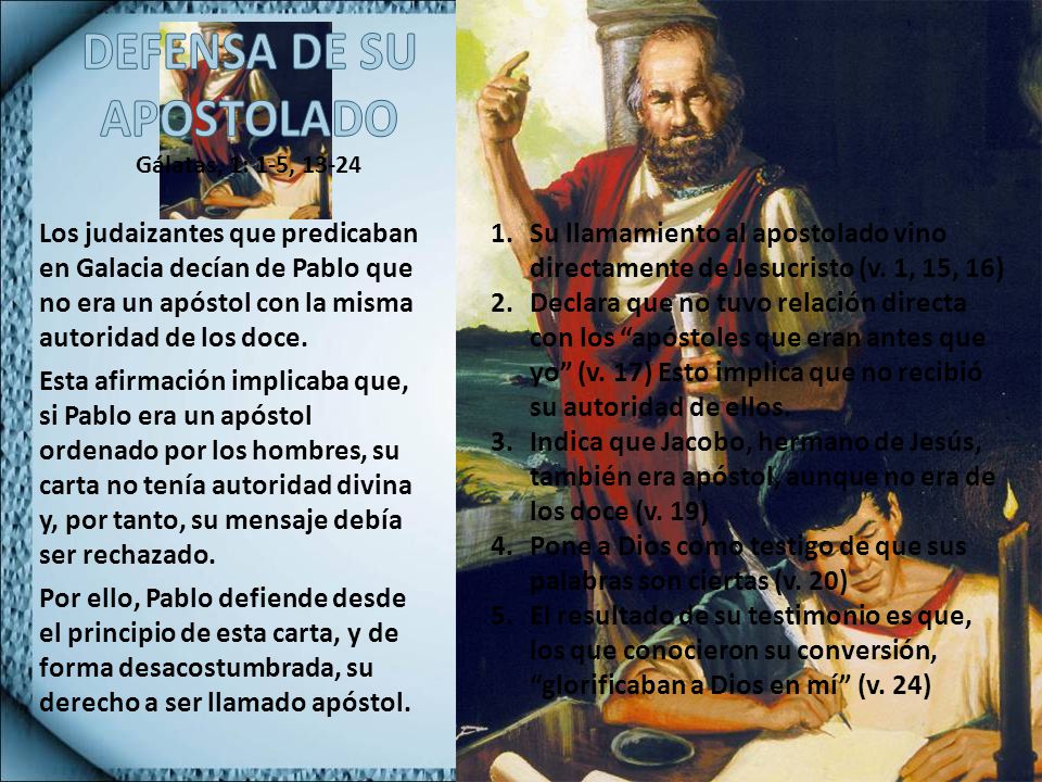 DEFENSA DE SU APOSTOLADO