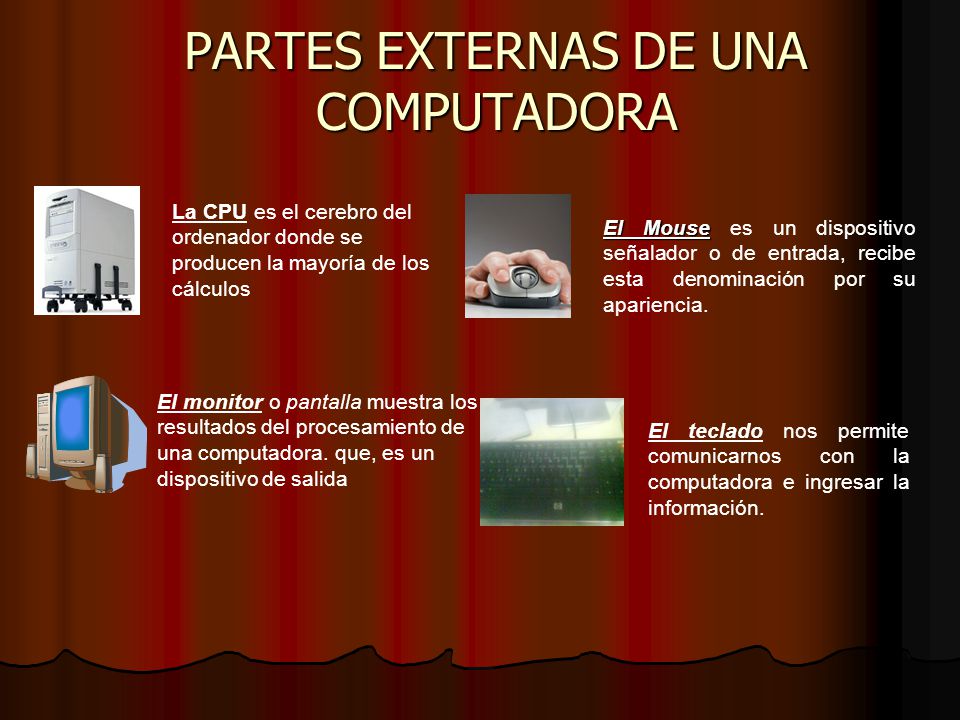 PARTES EXTERNAS DE UNA COMPUTADORA