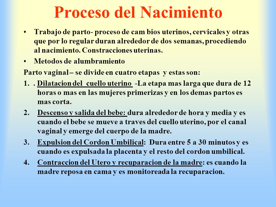 Proceso del Nacimiento