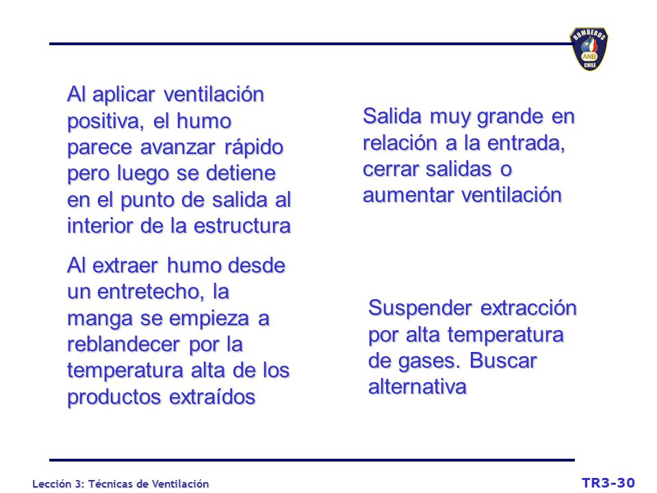 Suspender extracción por alta temperatura de gases. Buscar alternativa