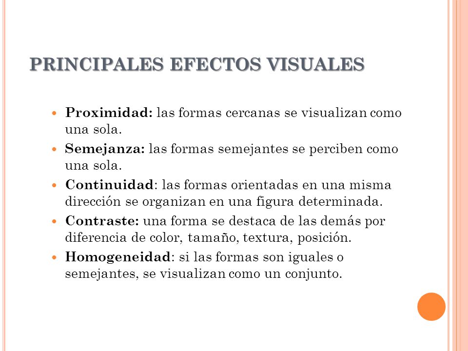 PRINCIPALES EFECTOS VISUALES