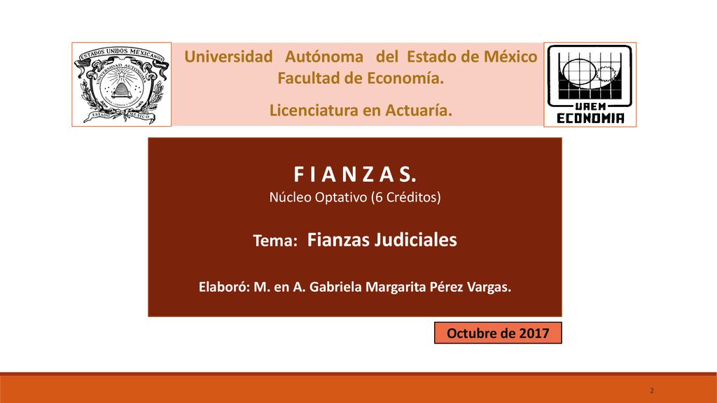 F I A N Z A S. Universidad Autónoma del Estado de México