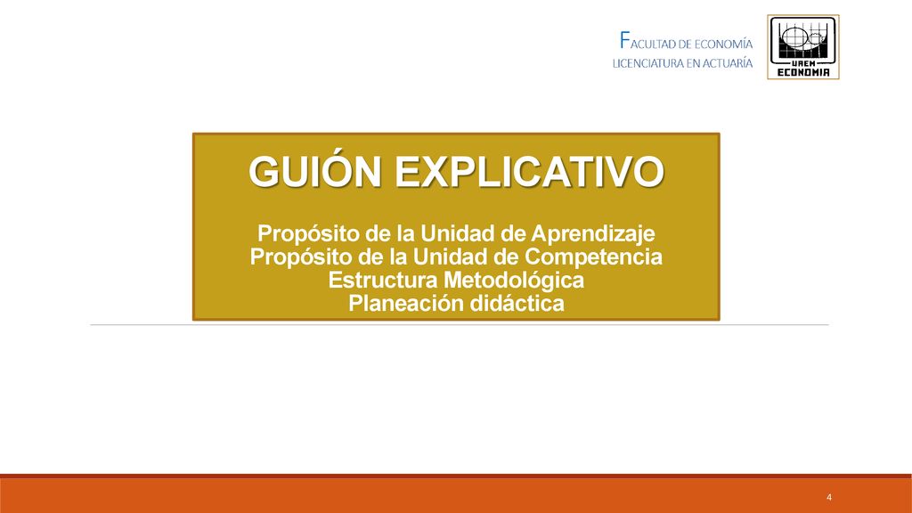 GUIÓN EXPLICATIVO Propósito de la Unidad de Aprendizaje Propósito de la Unidad de Competencia Estructura Metodológica Planeación didáctica