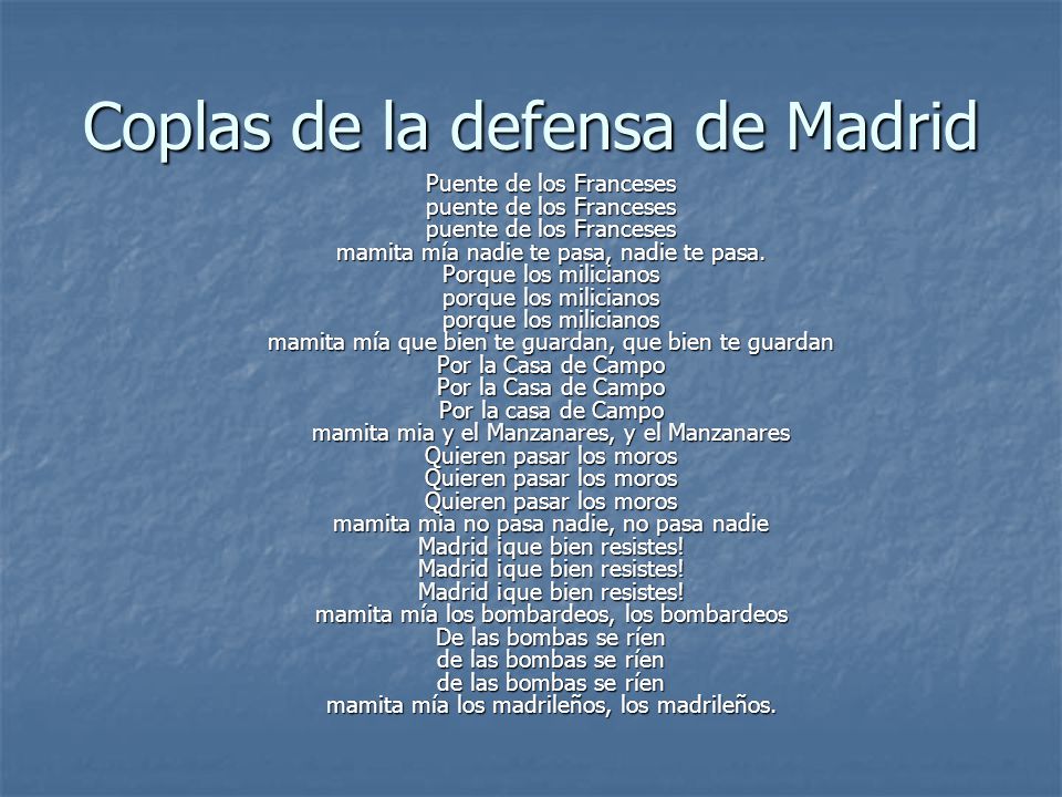 Coplas de la defensa de Madrid