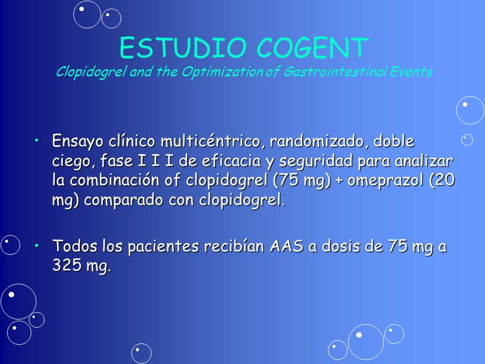 ESTUDIO COGENT Clopidogrel and the Optimization of Gastrointestinal Events