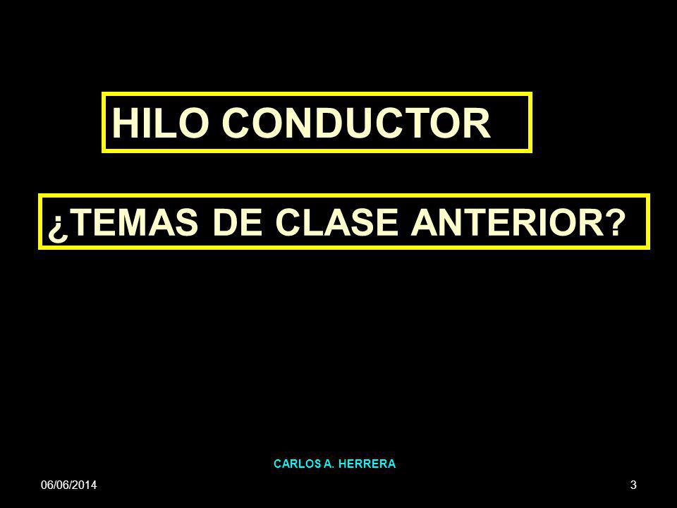 HILO CONDUCTOR ¿TEMAS DE CLASE ANTERIOR CARLOS A. HERRERA 01/04/2017