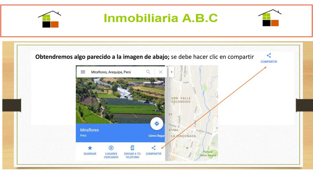 Obtendremos algo parecido a la imagen de abajo; se debe hacer clic en compartir