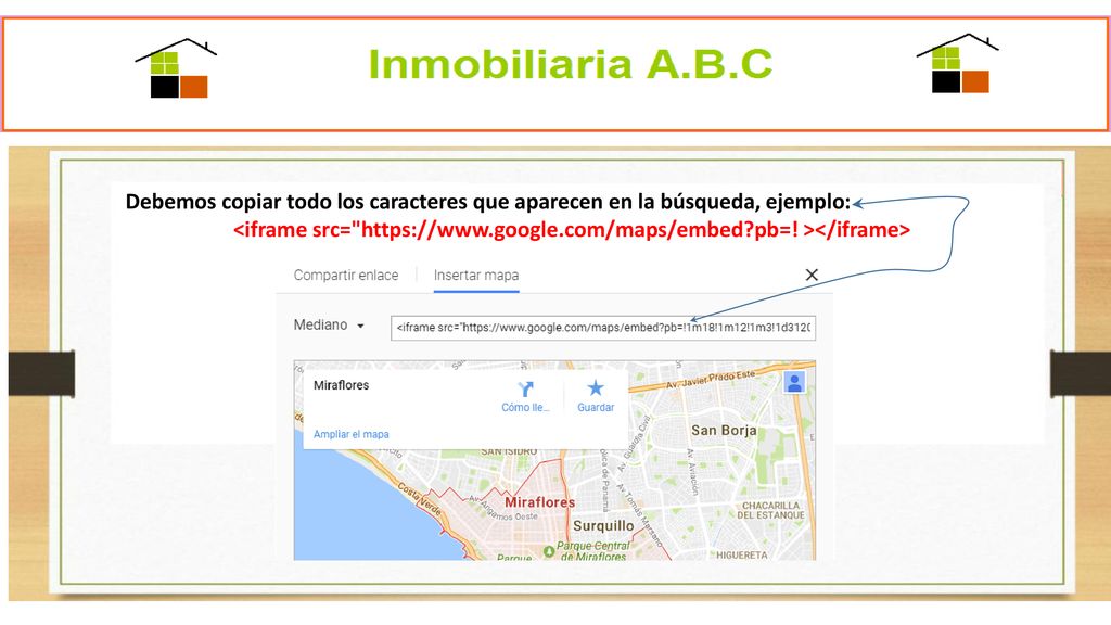 Debemos copiar todo los caracteres que aparecen en la búsqueda, ejemplo: