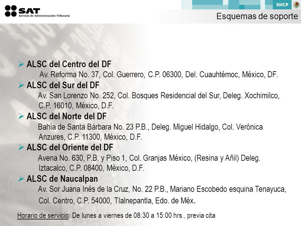ALSC del Centro del DF ALSC del Sur del DF ALSC del Norte del DF