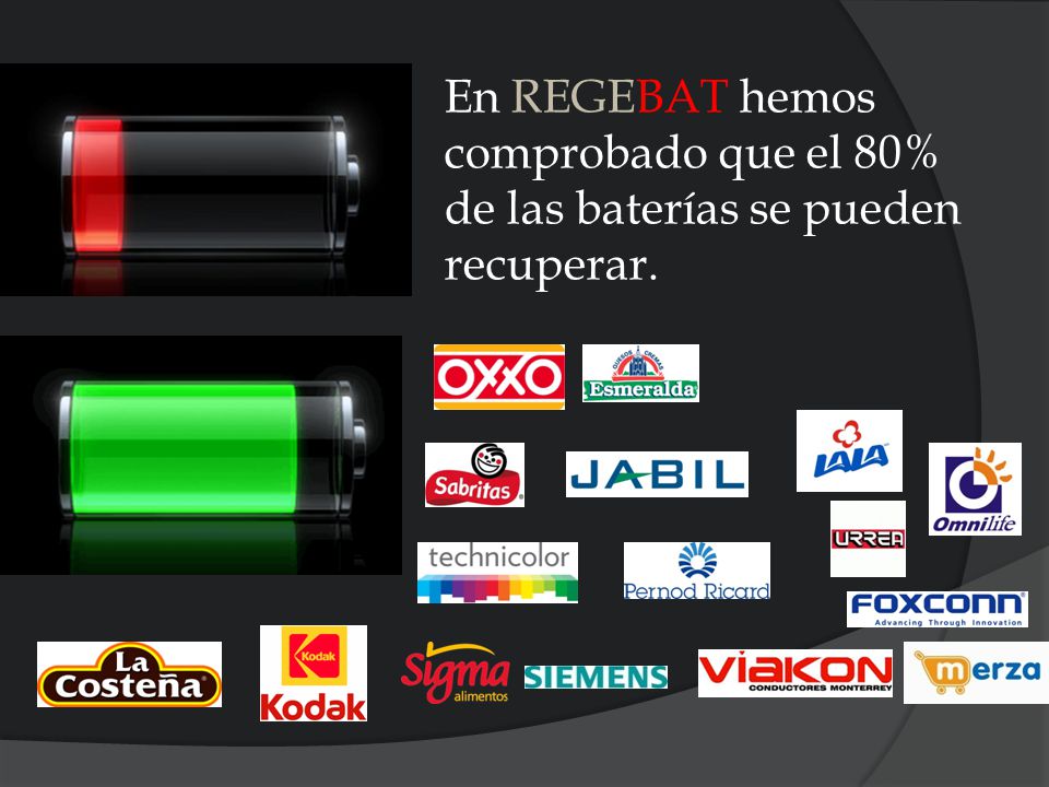 En REGEBAT hemos comprobado que el 80% de las baterías se pueden recuperar.