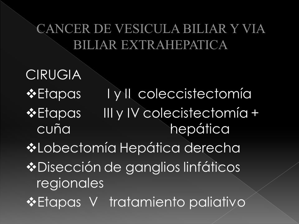 cancer vesicula biliar etapas