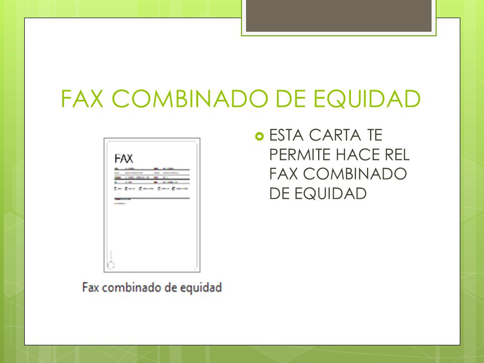 FAX COMBINADO DE EQUIDAD