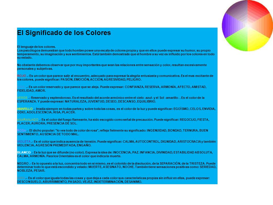 El Significado de los Colores