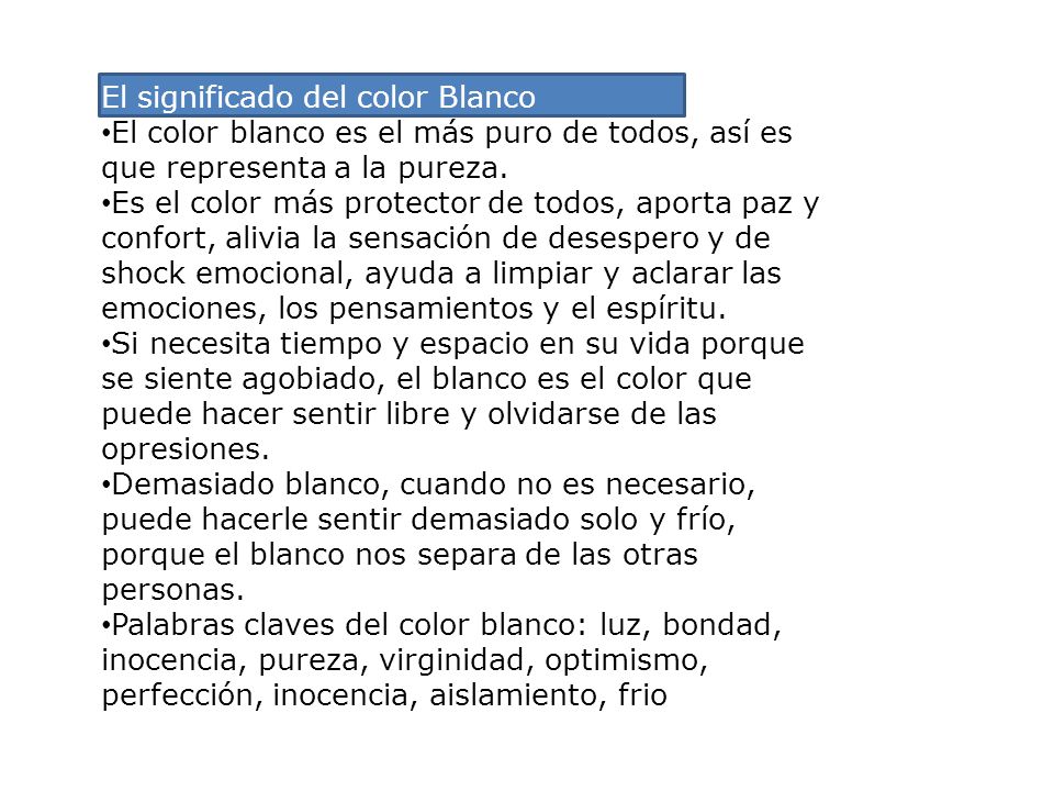 El significado del color Blanco