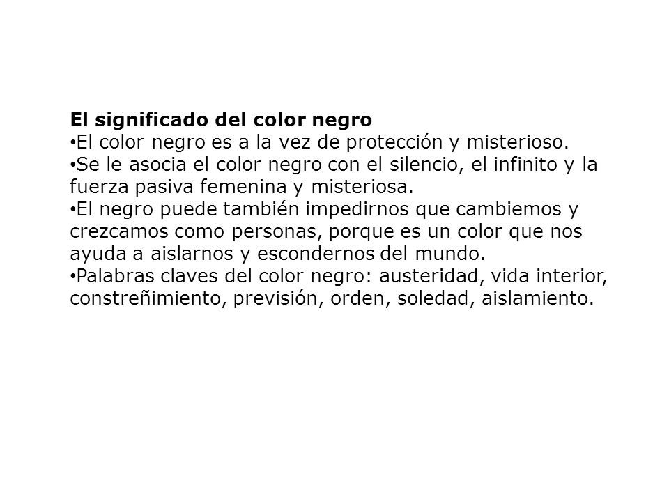 El significado del color negro