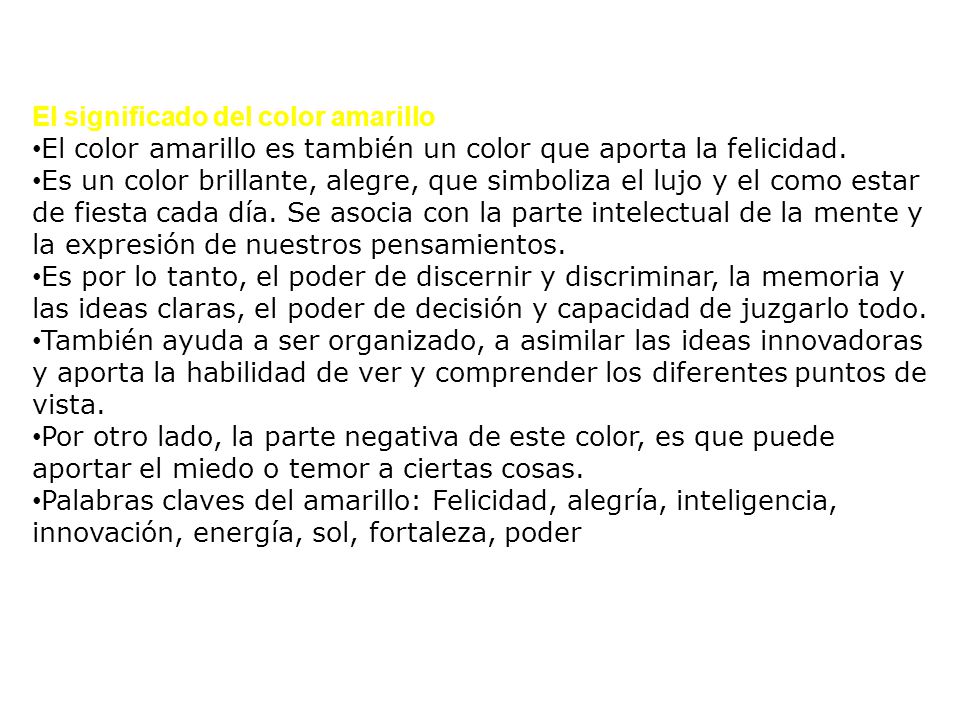El significado del color amarillo