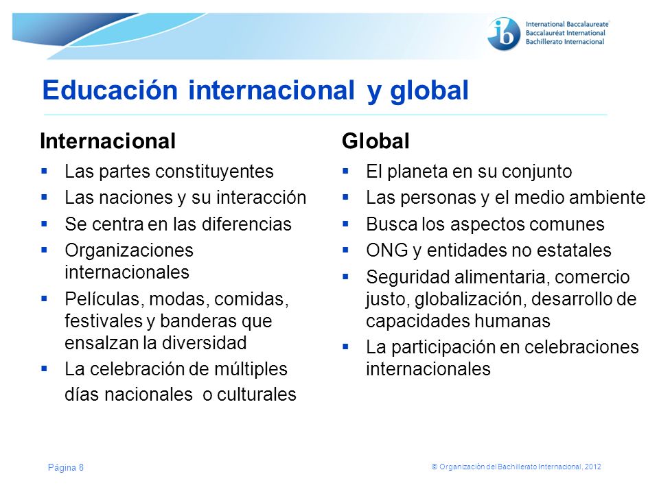 Educación internacional y global
