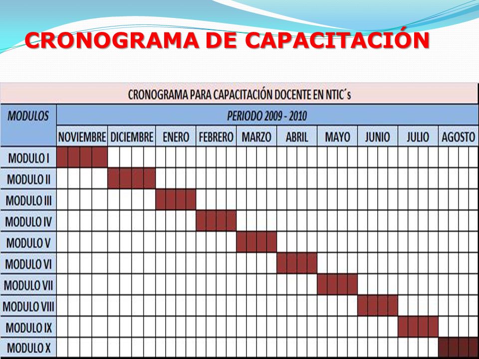 CRONOGRAMA DE CAPACITACIÓN