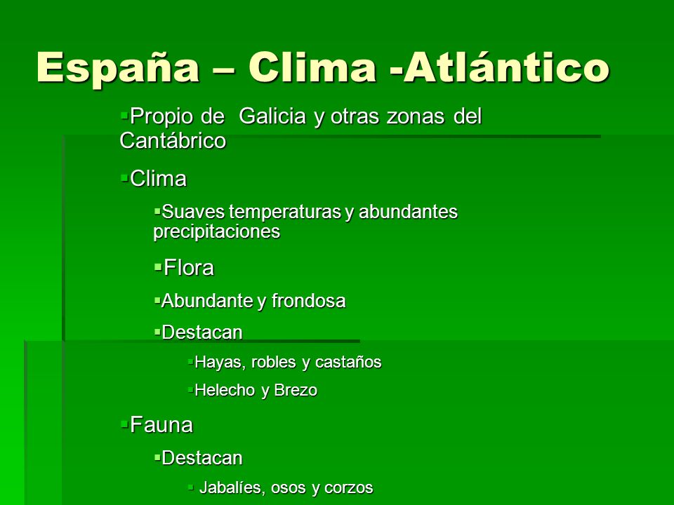 España – Clima -Atlántico